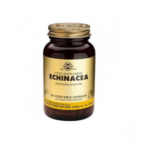 SOLGAR Echinacea Συμπλήρωμα Διατροφής με Εχινάκεια για την Ενίσχυση του Ανοσοποιητικού Συστήματος, 100 φυτοκάψουλες