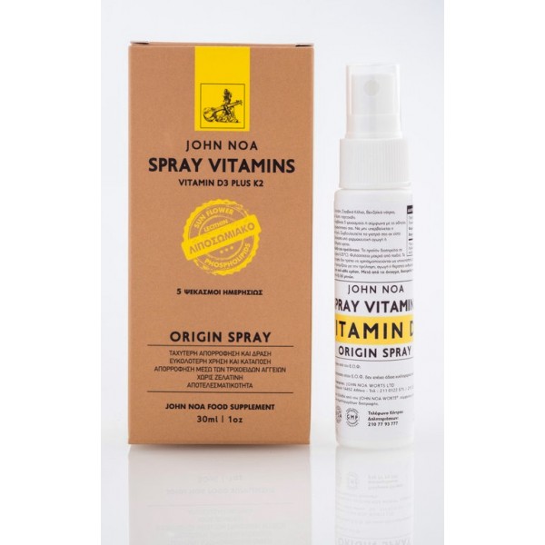 JOHN NOA Origin Spray Vitamin D3 400IU & K2...