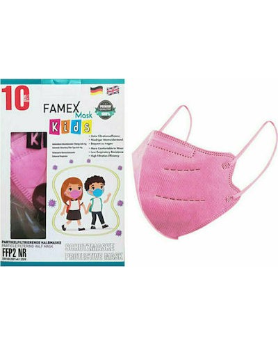 FAMEX Kids Παιδικές Μάσκες Προστασίας ΡΟΖ FFP2 NR, 10...