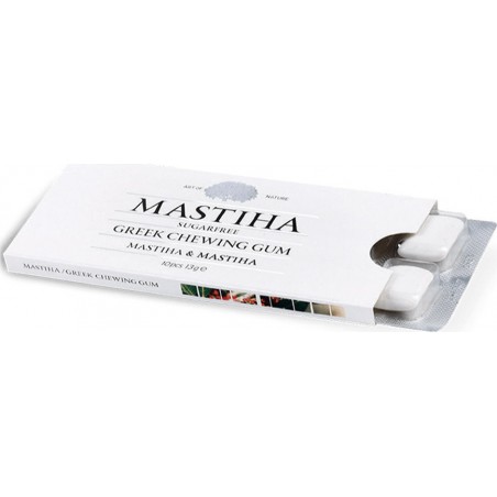 MASTIHA Greek Chewing Gum SugarFree with Chios Mastiha & Mastiha Oil Τσίχλες με Μαστίχα Χίου & Μαστιχέλαιο Χωρίς Ζάχαρη, 10 τμχ