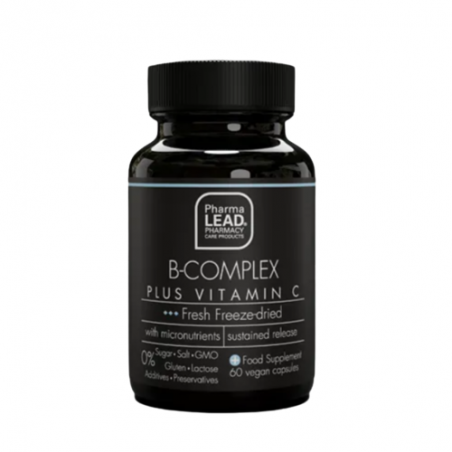 PHARMALEAD Black Range B-Complex Plus Vitamins C Φόρμουλα Βιταμινών Β με Βιταμίνη C, Ασβέστιο & Μαγνήσιο, 60 κάψουλες