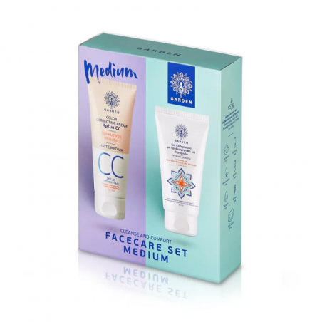 GARDEN Cleanse and Comfort FaceCare Set Medium Matte CC Cream SPF30 (Μεσαία Απόχρωση), 50ml & Cleansing Gel, 50ml