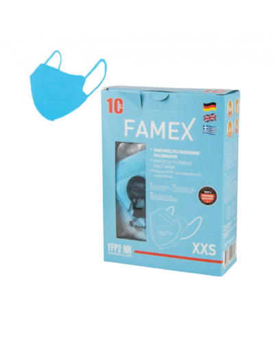 FAMEX Kids Παιδικές Μάσκες Προστασίας ΓΑΛΑΖΙΟ FFP2 NR, 10...