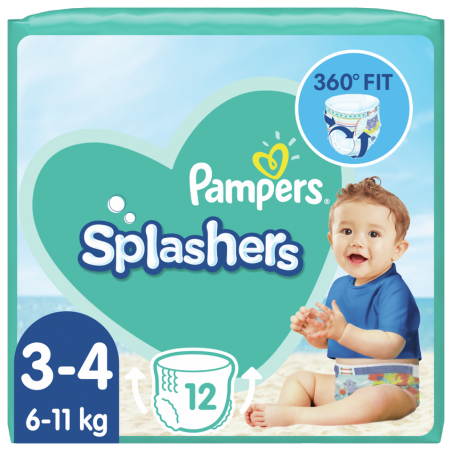 PAMPERS Splashers No.3-4 (6-11kg) Βρεφικές Πάνες-Μαγιό μιας Χρήσης, 12 τεμάχια