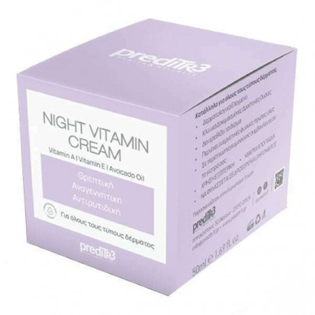 PREDITR3 Night Vitamin Cream Αντιγηραντική Κρέμα Νύχτας για Πρόσωπο & Λαιμό, 50ml