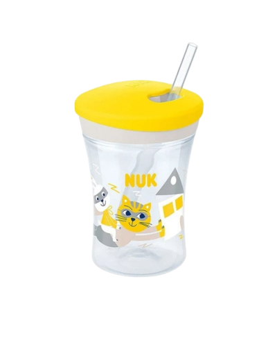 NUK Action Cup Πλαστικό Ποτηράκι με Kαλαμάκι 12+ μηνών...