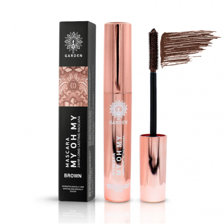 GARDEN My Oh My 24H Long Lasting Mascara Brown Καφέ Μάσκαρα Μακράς Διαρκείας για Όγκο με Βουρτσάκι Σιλικόνης, 5ml