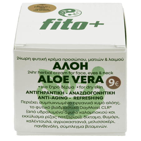 FITO+ Aloe Vera 24ωρη Αντιγηραντική Φυτική Κρέμα Προσώπου, Ματιών & Λαιμού με Αλόη για Ξηρό Δέρμα & Ηλικίες 30-60 ετών, 50ml