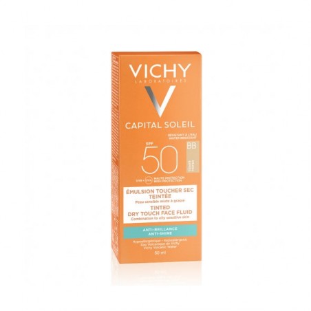 VICHY Capital Soleil BB Tinted Dry Touch Matte SPF50 Αντηλιακή με Χρώμα & Ματ Αποτέλεσμα, 50ml