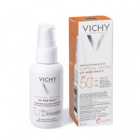 VICHY Capital Soleil UV-Age Daily Sunscreen SPF50+ Λεπτόρρευστο Αντηλιακό Προσώπου κατά της Φωτογήρανσης, 40ml