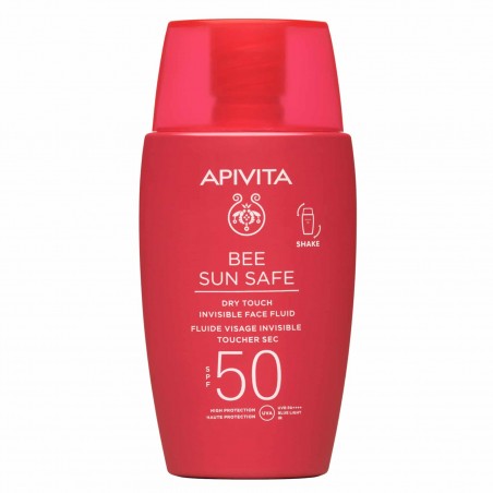 APIVITA Bee Sun Safe Dry Touch Invisible Face Fluid SPF50 Λεπτόρρευστη Αντηλιακή Κρέμα Προσώπου με Θαλάσσια Φύκη & Πρόπολη, 50ml