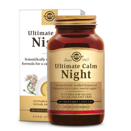 SOLGAR Ultimate Calm Night Συμπλήρωμα Διατροφής για Ήρεμο Ύπνο με Εκχυλίσματα Βαλεριάνας, Πασιφλόρας & Βιταμίνη Β6, 30 ταμπλέτες