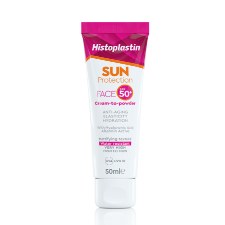 HEREMCO Histoplastin Sun Protection Face Cream to Powder SPF50+ Αδιάβροχη Αντηλιακή Κρέμα Προσώπου Καθημερινής Χρήσης, 50ml