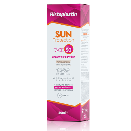 HEREMCO Histoplastin Sun Protection Face Cream to Powder Tinted SPF50+ Αντηλιακή Κρέμα Προσώπου με Χρώμα, 50ml