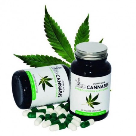 JOHN NOA Cannabis 300mg Cannabis Sativa Extract / CBD  Φυτικό Συμπλήρωμα Κάνναβης για Eυεξία & Eνέργεια, 30 κάψουλες