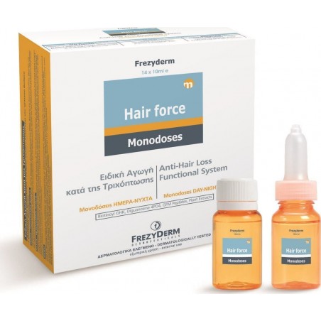 FREZYDERM Hair Force Monodoses Day/Night Ειδική Αγωγή κατά της Τριχόπτωσης για Άντρες & Γυναίκες Μονοδόσεις Ημέρα/Νύχτα, 14x10ml