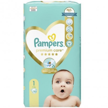 PAMPERS Premium Care No.1 Newborn (2-5 kg) Βρεφικές Πάνες, 50 τεμάχια