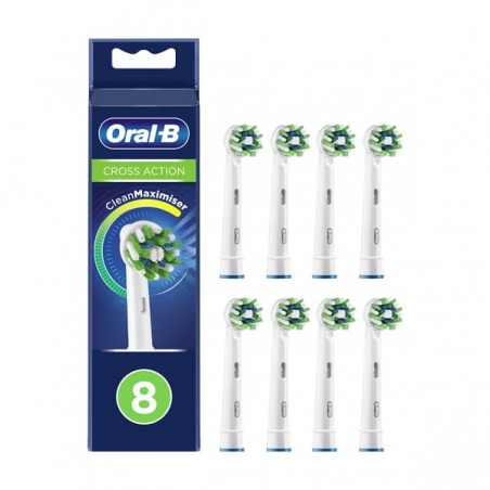 Oral-B Cross Action Clean Maximizer Ανταλλακτικές κεφαλές ηλεκτρικής οδοντόβουρτσας XXL PACK, 8 τεμάχια