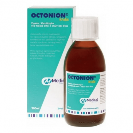 MEDICAL Octonion Syrup Kids Φυτικό Σιρόπι για Παιδιά 3+ ετών για Βήχα, Ερεθισμένο Λαιμό & Κρυολόγημα, 200ml