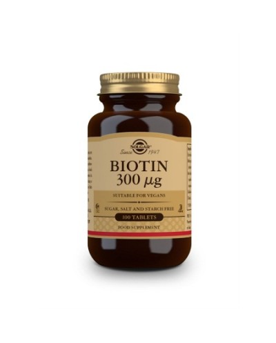 SOLGAR Biotin 300μg Συμπλήρωμα διατροφής με Βιοτίνη, 100...