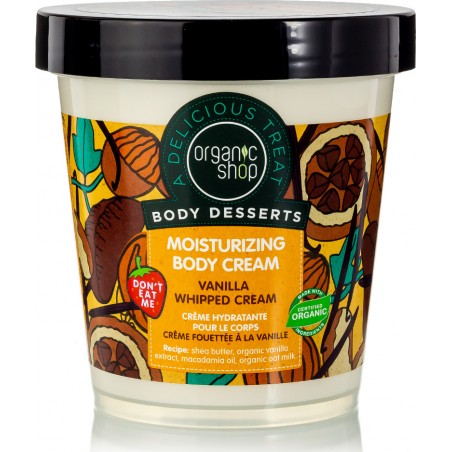 ORGANIC SHOP Body Desserts Repairing Body Cream Vanilla Whipped Cream Ενυδατική Κρέμα Σώματος Βανίλια Σαντιγί, 450ml