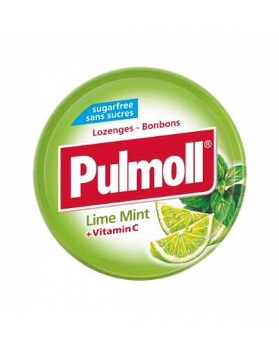 PARAPHARM Pulmoll Lime Mint Παστίλιες Λαιμού με Γλυκολέμονο, Μέντα & Βιταμίνη C, 45g