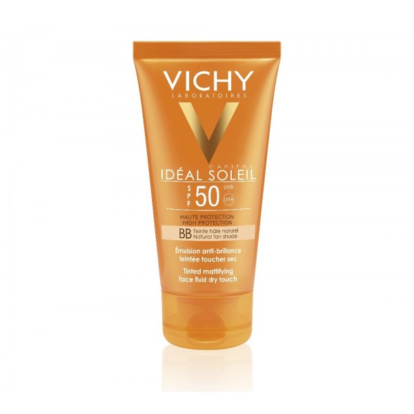 VICHY Ideal Soleil BB Tinted Dry Touch Matte SPF50 Αντηλιακή με Χρώμα & Ματ Αποτέλεσμα, 50ml