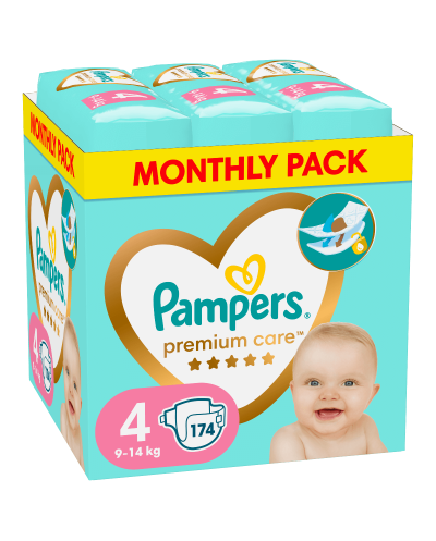 PAMPERS Premium Care Monthly Pack No.4 (9-14 kg) Βρεφικές...