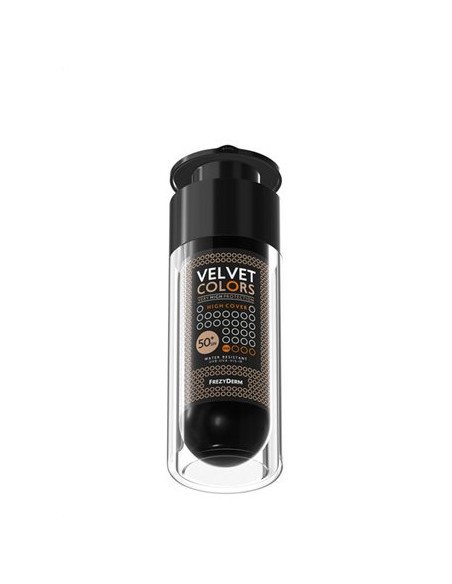 FREZYDERM Velvet Colors High Cover SPF50+ Water Resistant Ματ Καλυπτικό Foundation με Αντηλιακή Προστασία, 30ml