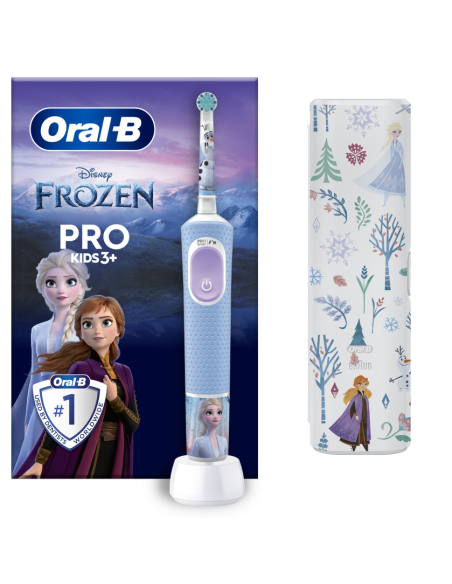 Oral-B Vitality Pro Kids 3+ Years Frozen Επαναφορτιζόμενη Ηλεκτρική Οδοντόβουρτσα για Παιδιά 3+ Ετών & ΔΩΡΟ Θήκη Ταξιδίου
