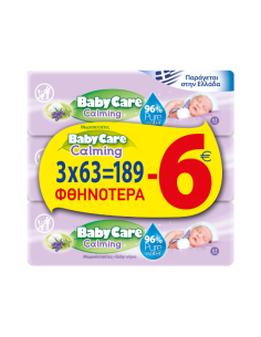 MEGA Babycare Calming Pure Water Μωρομάντηλα, (3x63)189...
