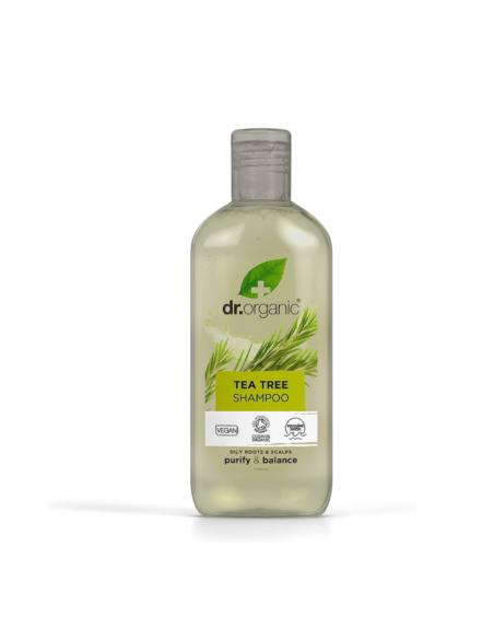 Dr. Organic Organic Tea Tree Shampoo Καταπραϋντικό & Ενυδατικό Σαμπουάν με Βιολογικό Τεϊόδεντρο & Αλόη, 265ml