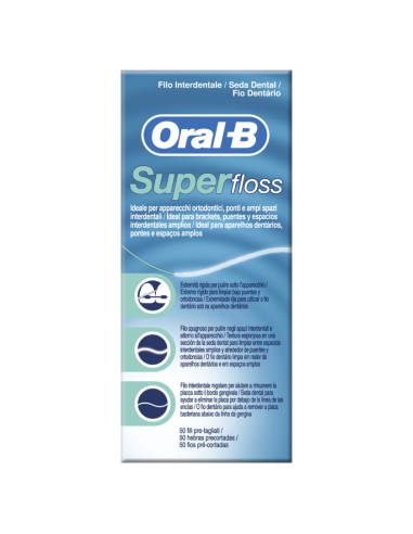 Oral-B Super Floss Οδοντικό Νήμα Κηρωμένο για...