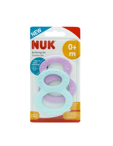 NUK Teether Set Δακτύλιος Oδοντοφυΐας 0+ μηνών,...