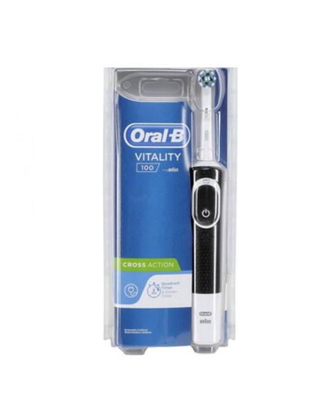 Oral-B Vitality 100 Cross Action Black Επαναφορτιζόμενη Ηλεκτρική Οδοντόβουρτσα σε Μαύρο Χρώμα