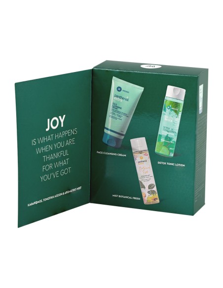 PANTHENOL EXTRA Limited Edition Joy Σετ Face Cleansing Cream 150ml, Detox Tonic Lotion 200ml & Botanical Fresh Mist 100ml