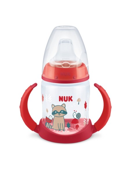 NUK First Choice Learner Bottle Μπιμπερό Εκπαίδευσης με Λαβές & Μαλακό Ρύγχος Σιλικόνης 6-18 μηνών KOKKINO, 150ml