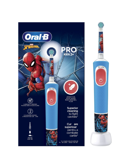 Oral-B Vitality Kids 3+ Years Spiderman Ηλεκτρική Οδοντόβουρτσα για Παιδιά 3+ ετών, 1 τεμάχιο