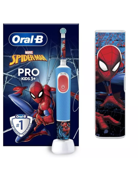 Oral-B Vitality Kids 3+ Years Spiderman Ηλεκτρική Οδοντόβουρτσα με Θήκη Ταξιδίου για Παιδιά 3+ ετών, 1 τεμάχιο