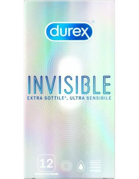 DUREX Invisible Extra Sensitive Εξαιρετικά Λεπτά Προφυλακτικά, 12 τεμάχια