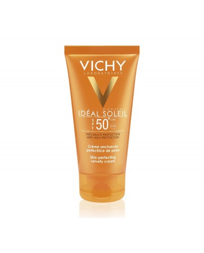 VICHY Ideal Soleil Velvety Cream SPF50+ Βελούδινη Αντηλιακή Προσώπου (Κανονικές/Ξηρές Επιδερμίδες), 50ml