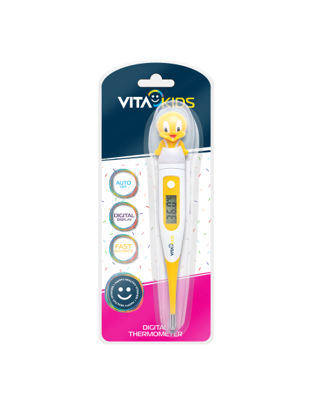 VITAKIDS Digital Thermometer Yellow Duck Ψηφιακό Θερμόμετρο για Όλη την Οικογένεια Κίτρινο Παπάκι, 1 τεμάχιο