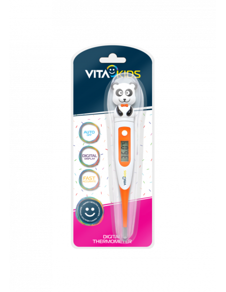 VITAKIDS Digital Thermometer Orange Panda Ψηφιακό Θερμόμετρο για Όλη την Οικογένεια Πορτοκαλί Πάντα, 1 τεμάχιο