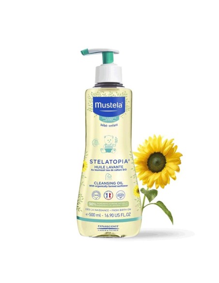 MUSTELA Stelatopia Cleansing Oil Λάδι Καθαρισμού για Σώμα & Μαλλιά με Ηλιανθέλαιο για Δέρμα με Τάση Ατοπίας, 500ml