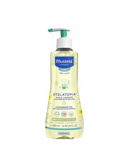 MUSTELA Stelatopia Cleansing Oil Λάδι Καθαρισμού για Σώμα & Μαλλιά με Ηλιανθέλαιο για Δέρμα με Τάση Ατοπίας, 500ml