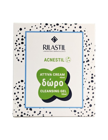 RILASTIL Promo Acnestil Attiva Cream Κρέμα για Επιδερμίδα με τάση Ακμής, 40ml& Acnestil Cleansing Gel Καθαριστικό Προσώπου, 50ml