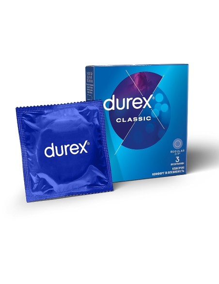 DUREX Classic Κλασικά Ευκολοφόρετα Προφυλακτικά, 3 τεμάχια