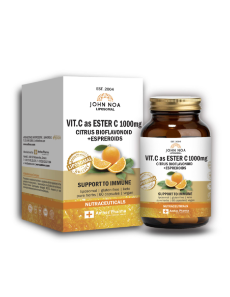 JOHN NOA Liposomal Vitamin C as Ester C 1000mg Citrus Bioflavonoids + Esperoids Λιποσωμική Εστερική Βιταμίνη C, 60 κάψουλες