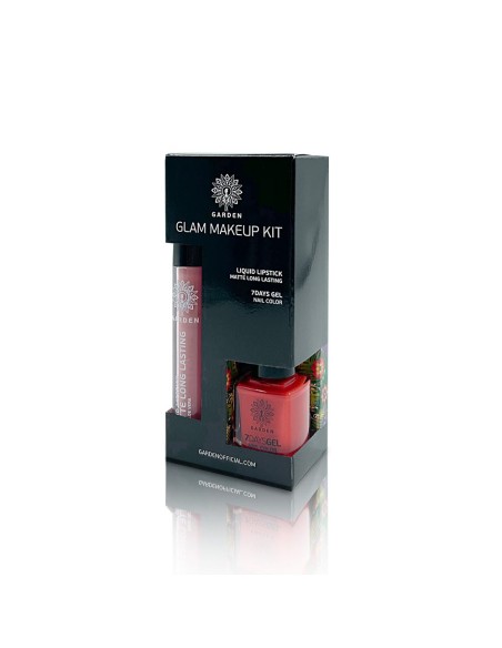 GARDEN Glam Make Up Kit Liquid Lipstick Matte Κραγιόν Perfect Rose 02, 4ml & 7Days Gel Nail Polish Βερνίκι 33,12ml