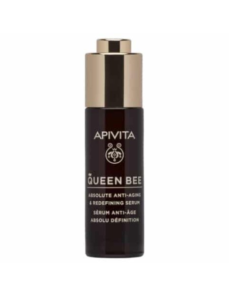 APIVITA Queen Bee Absolute Anti-Aging Serum Ορός Απόλυτης Αντιγήρανσης & Ανόρθωσης Περιγράμματος με Βασιλικό Πολτό, 30ml